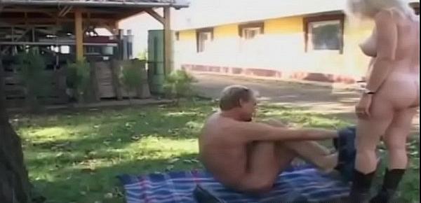  Busty Mature Receives Facial Cumshot Outdoor